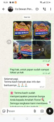 Testimonial Papan Bunga Pernikahan cisangu